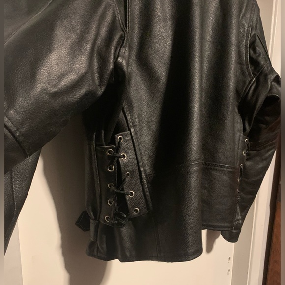 Men’s vintage Genuine black leather, motorcycle jacket size 50 - Picture 4 of 10